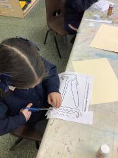 Practising our scissor skills