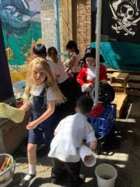 Pretending to be pirates!